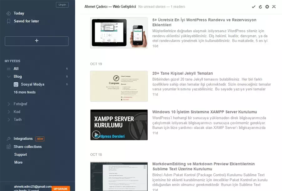 Feedly Nedir? Feedly RSS İçe veya Dışa Aktarma