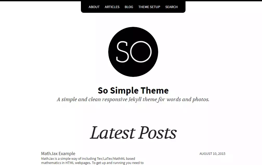 So Simple Jekyll Teması