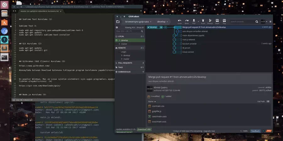 Ubuntu Geliştirici Ekletilerinin Kurulumu