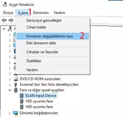 Sürücüyü Yeniden Yükleyin